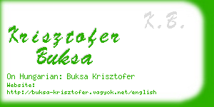 krisztofer buksa business card